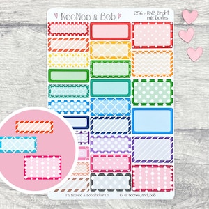 Muster Mixed Box Planner Stickers - Muster-Boxen - Box-Sticker - Funktionale Planner Stickers