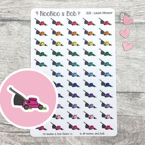 Plannerstickers grasmaaier - plannerstickers tuinieren - stickers maaien - functionele plannerstickers