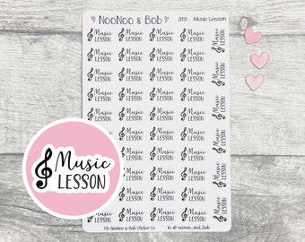 Pegatinas para el planificador de clases de música - Pegatinas para el planificador de clases de música - Pegatinas para notas musicales - Pegatinas para el planificador de calendario