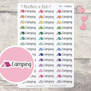 Adesivos de planejador de roteiro de acampamento - Adesivos de planejador de férias - Adesivos de planejador de férias - Adesivos de festival