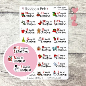 Weihnachts-Countdown-Sticker - Festtage Planer-Sticker - UK Planer-Sticker - Tage bis Weihnachten