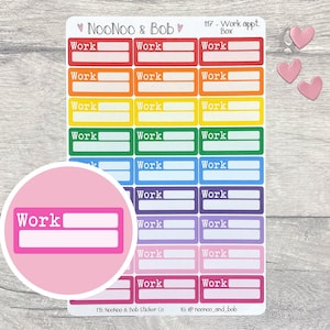 Work Appointment Quarter Box Planner Stickers - Script Boxes- Header stickers - Functional Planner Stickers