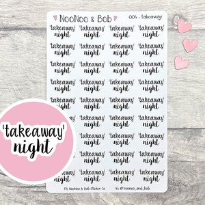 takeaway night Planner Stickers - Meal Planning - Header stickers - Functional Planner Stickers