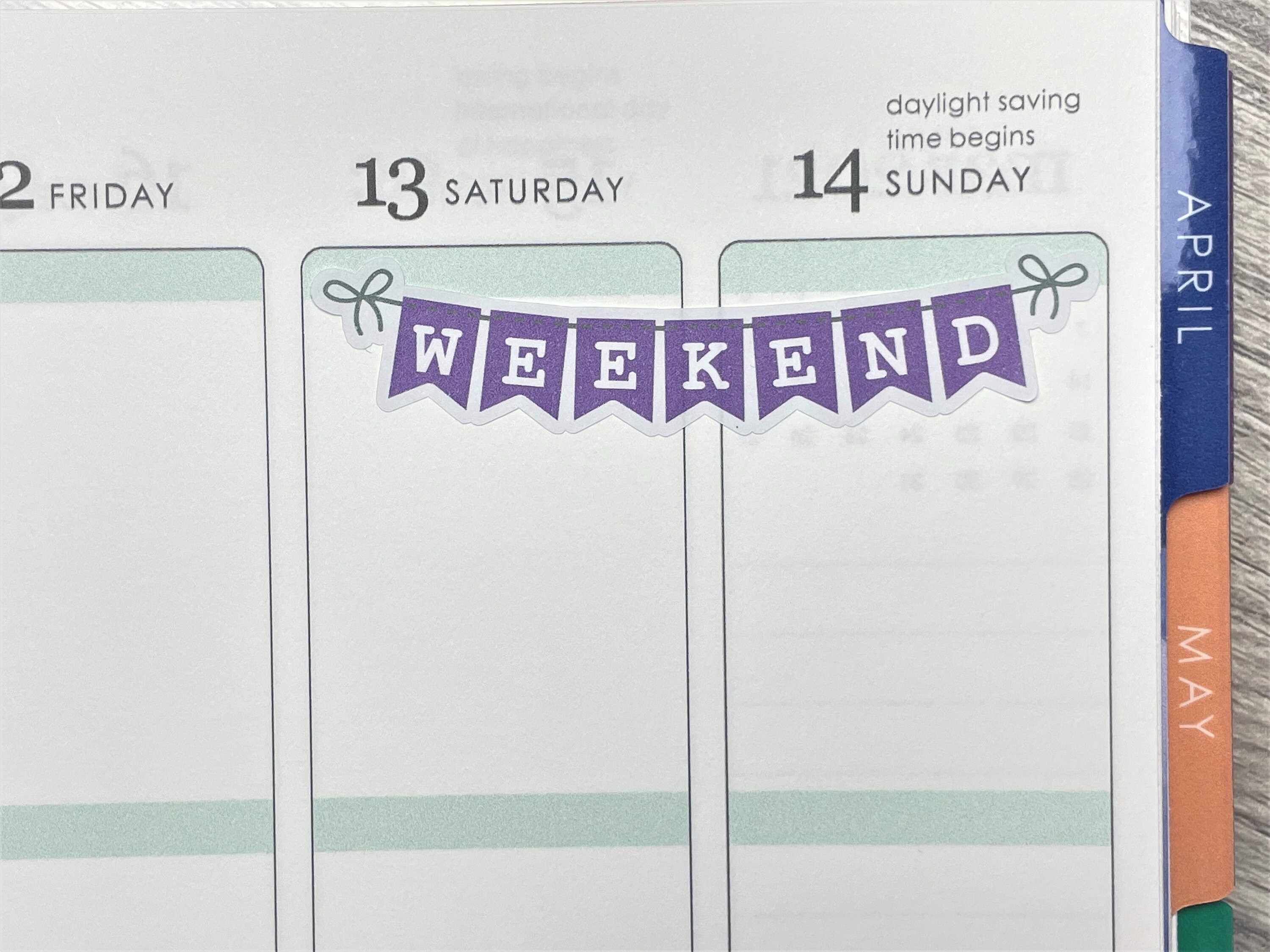 Weekend Flag Banner Planner Stickers Weekend Banner Planner - Etsy UK