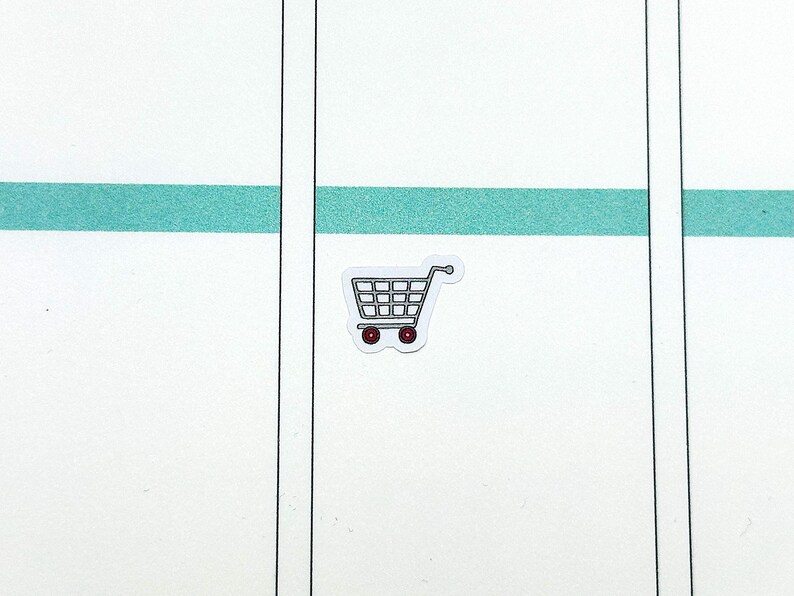 Small Trolley Sticker Shopping Trolley Planner Stickers - Shopping Cart Stickers ...
