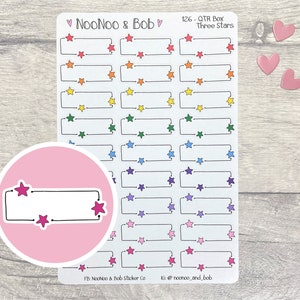 Stickers planificateur trois étoiles Doodle - Stickers planificateur Doodle - Stickers dessinés à la main - Stickers planificateur fonctionnel
