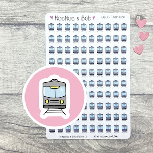Pegatinas de iconos de trenes - Pegatinas de viajes - Pegatinas de transporte - Pegatinas de metro - Pegatinas de diario - Pegatinas de calendario
