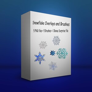Snowflake PNG overlays and Photoshop brushes