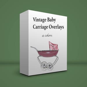 Vintage kinderwagen PNG-overlay bestanden