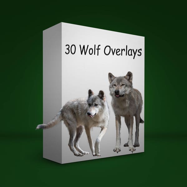 30 Wolf PNG Overlays