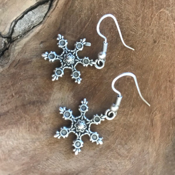 Boucles d’oreilles flocons de neige