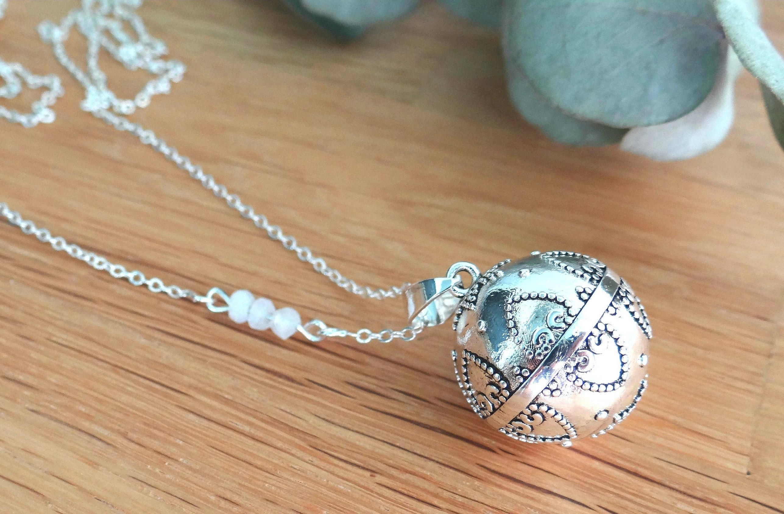 Pandora Silver Arabesque Pregnancy Bola Moonstone Gemstone Beads. Lithotherapy Etsy Sweden