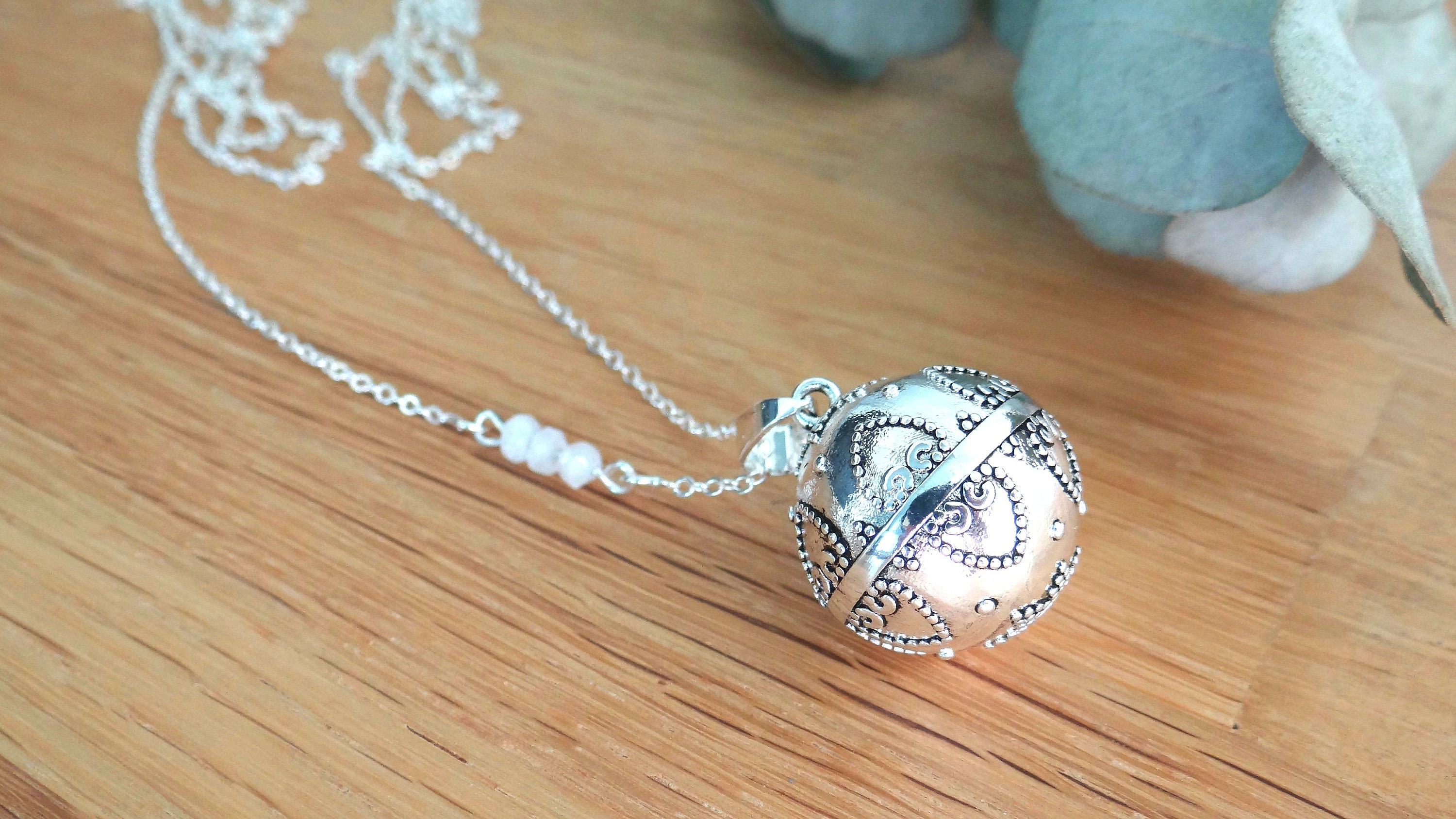 Pandora Silver Arabesque Pregnancy Bola Moonstone Gemstone Beads. Lithotherapy Etsy Sweden
