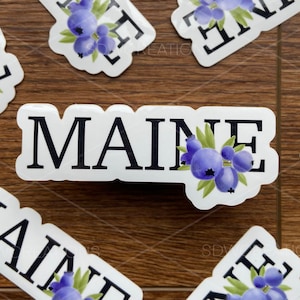 MAINE Blueberries, Vinyl die cut sticker, 4.5&quot;Wx1.8&quot;H, vinyl sticker, die cut, blueberries, Maine, ME, Bumper sticker, laptop sticker