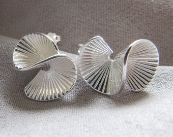 Silver Swirl Etched Post Earrings