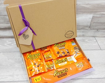 Reeses Peanut Butter Chocolate Gift Box | Chocolate Hamper | Personalised Gift Tag | Treat Box | Hug in a Box | Birthday Present