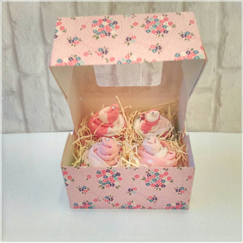 Nappy Cakes Baby Sock Cupcakes Baby Shower Gift New Baby Girl Pink Baby Girl Gift New Baby gift image 6