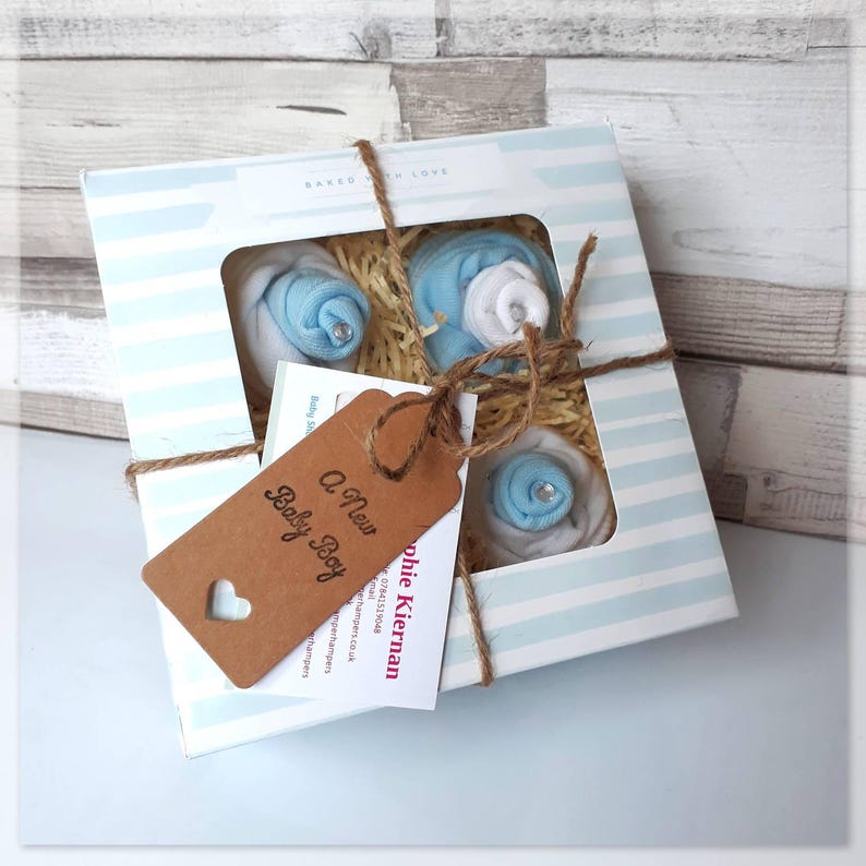 Baby Socks Cupcake Hamper Baby Shower Gift New Baby Boy 4 Etsy