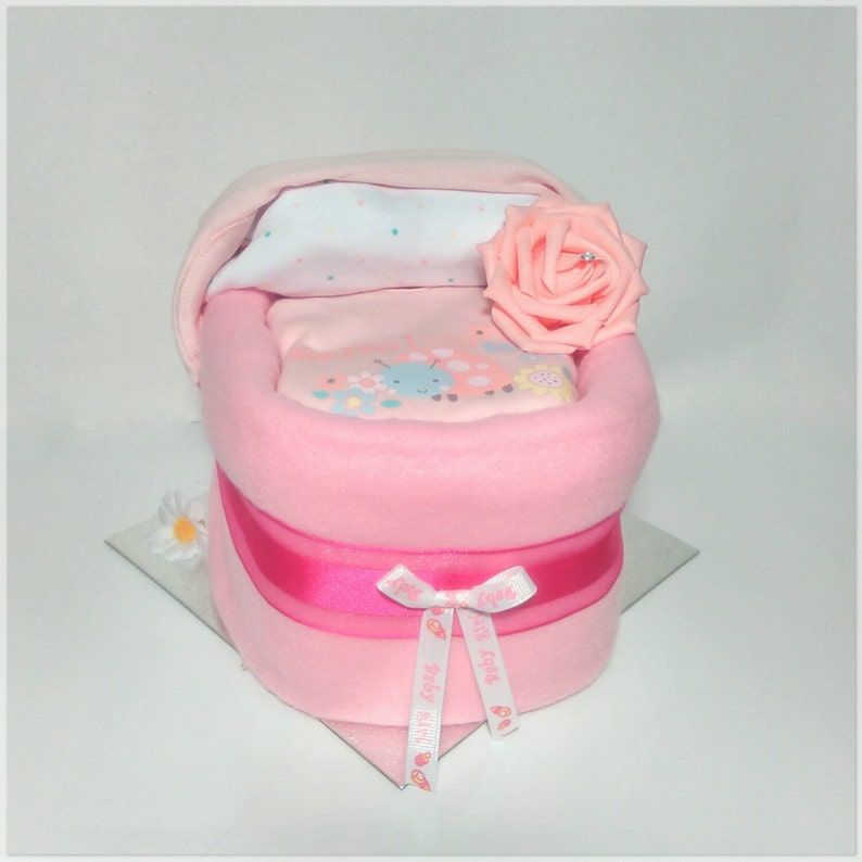 Nappy Cake baby shower bassinet / crib pink baby shower new | Etsy