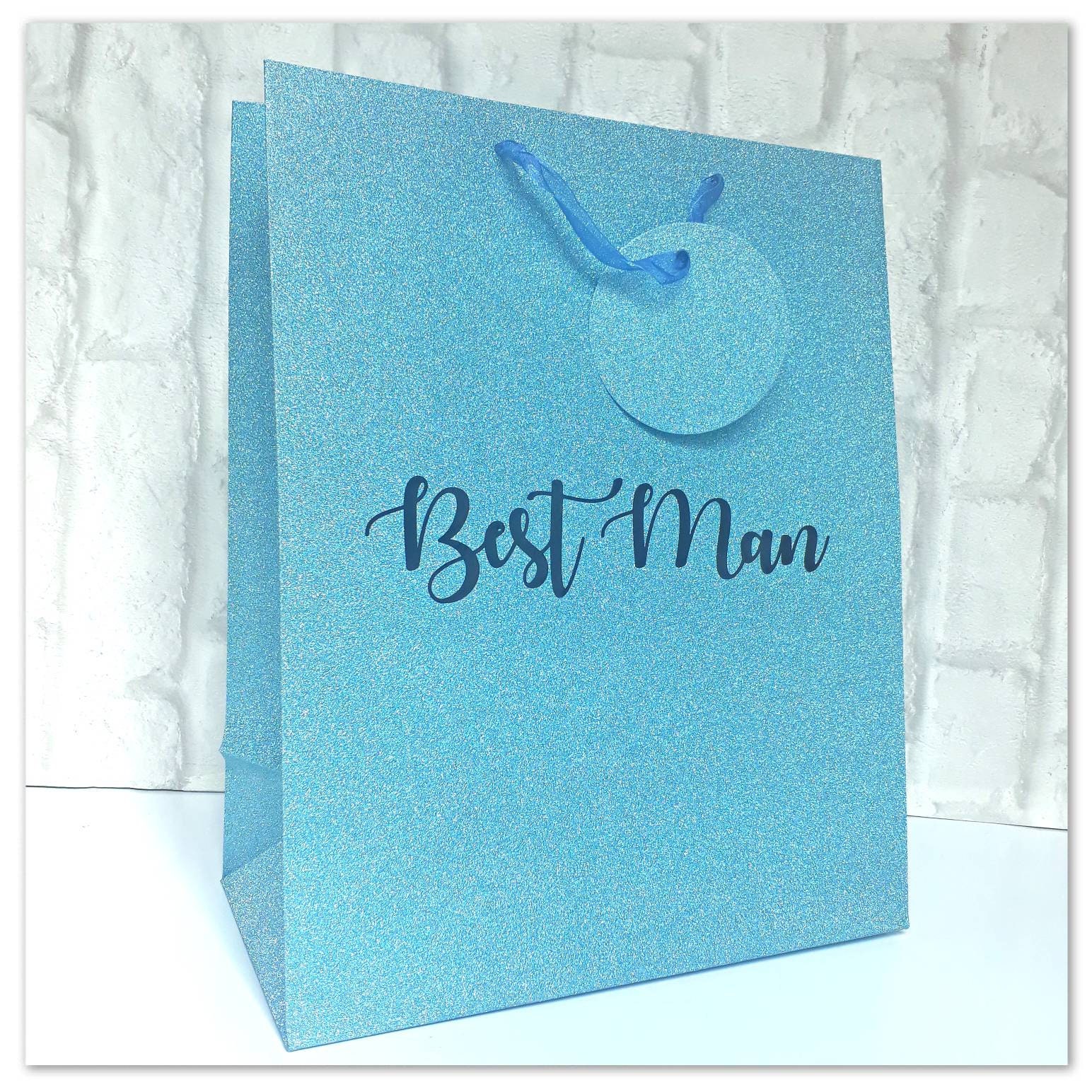 Best man gift bag purple glitter gift bag copper vinyl Etsy