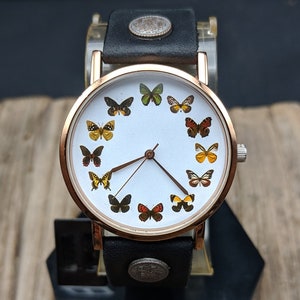 butterfly Leather Watch,Fashion Watch,Women Watch,Ladies Watch,Men watch,Fashion Accessory,Leather Watch,Birthday Gift,Gift Ideas