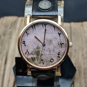 Arabic Vintage Leather Watch,Fashion Watch,Women Watch,Ladies Watch,Men watch,Fashion Accessory,Leather Watch,Birthday Gift,Arab Jewelry