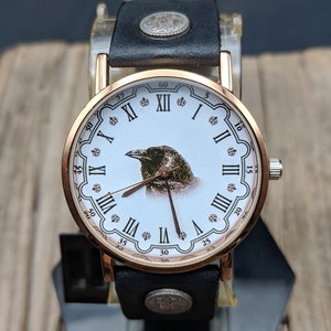 Art Crow Watch,Men Watch,Women Watch,Unisex Watch,Gift Idea,Wristwatch,Gift Watches,Birthday Gift,Gift for her,Anniversary Gift,Jewelry