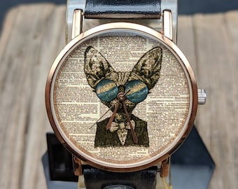 Kat Woordenboek Horloge Vrouwen Horloge Mannen Horloge Grappig Horloge Polshorloge Vintage Horloges Reiscadeau Verjaardagscadeau Sieraden Horloge Leren Horloge