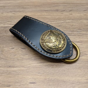 Coin Belt Loop Llavero Calavera Piel de vaca Cuero Cartera Cadena para hombres Biker Cartera larga Cartera Accesorio Regalo Hombres Regalo Snap Llavero Harley