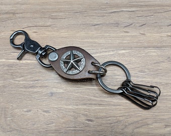 Leder Keychain Schlüsselanhänger Schlüsselanhänger Leder Schlüsselanhänger Herren Schlüsselanhänger Papa Schlüsselanhänger Braune Gürtelschlaufe Schlüsselanhänger Leder Geschenk Jahrestag