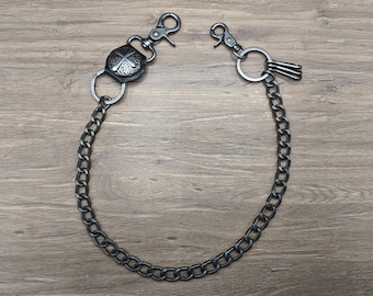 タイガーウォレットチェーン　シルバー ステンレス ウォレットチェーン ボールチェーン シルバー 幅10mm 全長