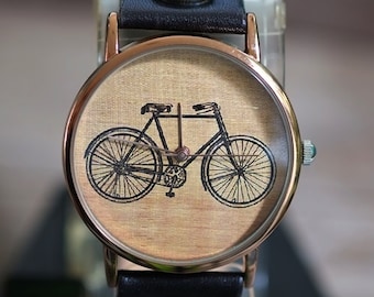 Bike Vintage Watch Leather,Ladies Watch,Men's Watch,Unisex Watch,Gift Idea,Wristwatch,Women Watches,Vintage,Genuine Leather Watch