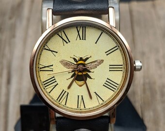 Style Antique Bee Watch,Ladies Watch,Women Watch,Unisex Watch,Gift Idea,Wristwatch,Gift Watches,Birthday Gift,Gift for her,Anniversary Gift