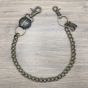 Cross Chain Vintage Wallet Chain for Mens Biker Long wallet Key FOB, Keychain, Key Chain, Wallet Chains, Chain Wallet, Leather Wallet Chain