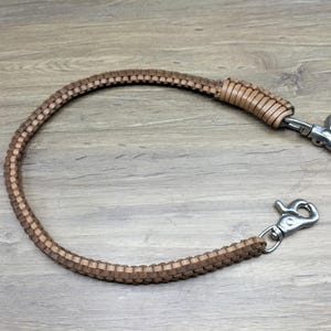 Spezielle geflochtene quadratische Kettenbrieftasche Natürliches Wachsöl Vintage Echtes Rindsleder Brieftaschenkette für Herren Biker Lange Brieftasche Schlüsselanhänger