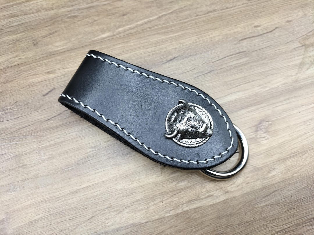 Bison Belt Loop Key Chain Cowhide Leather Wallet Chain for Mens Biker ...