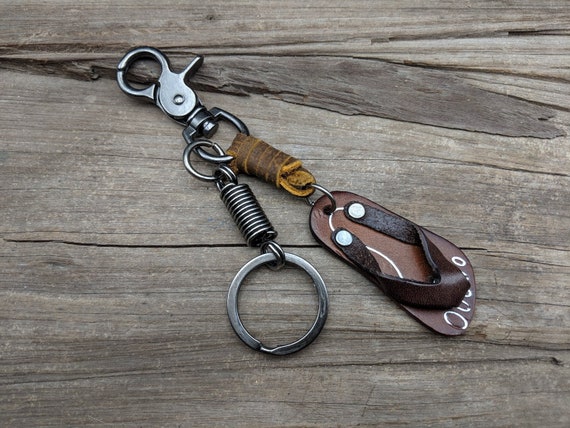 KEY CHAIN & LEATHER Belt Loop Key Holder Ring Keychain Keyring