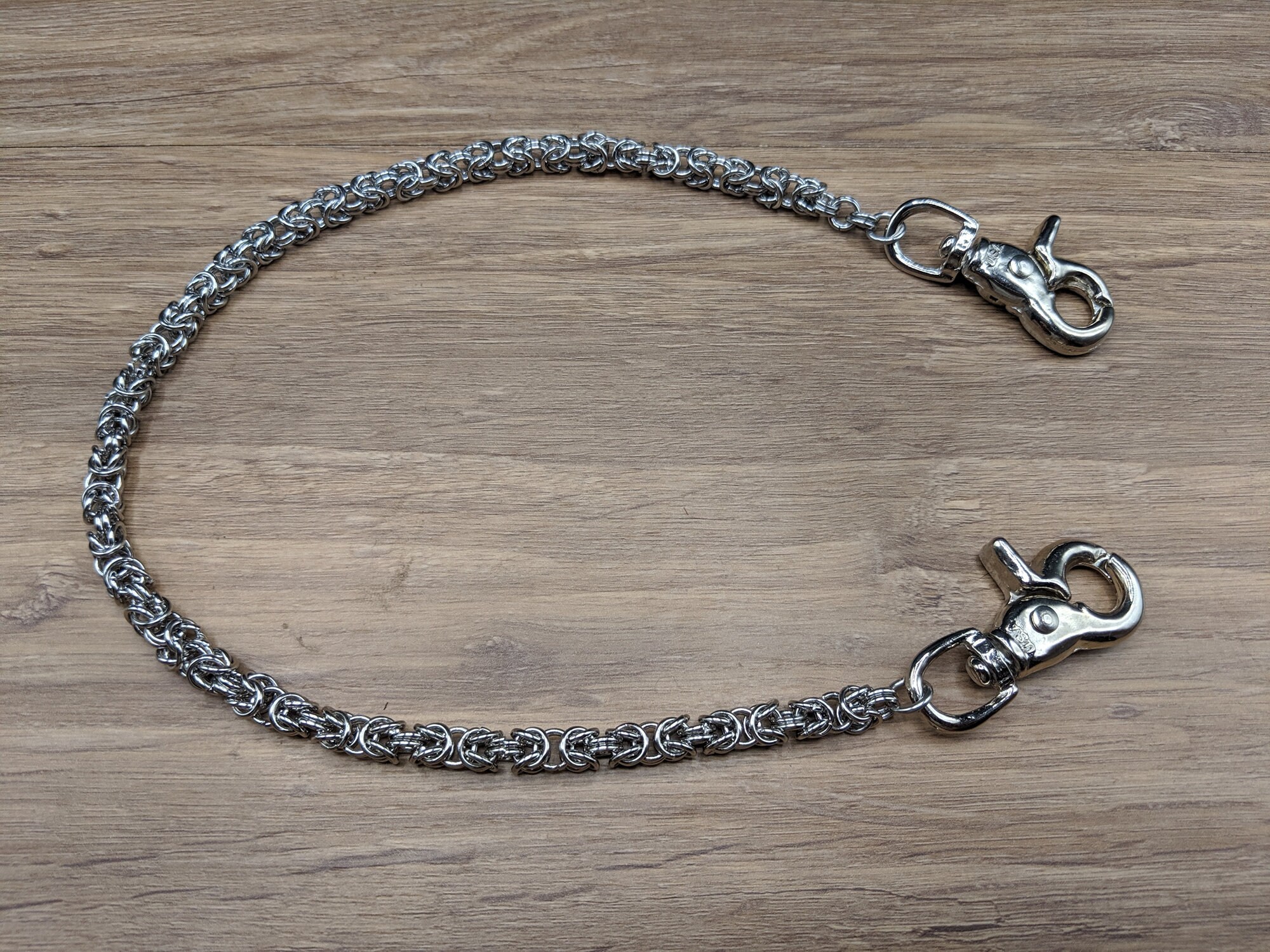 00s “FranCisT_MOR.K.S.” Wallet Chain Skull Fish Hook Solid Brass Chain Wallet With Viking Ax