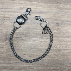 Indians Black Chrome Chain Wallet Chain for Mens Biker Long wallet Key FOB, Keychain, Key Chain, Wallet Chains, Chain Leather Wallet Chain