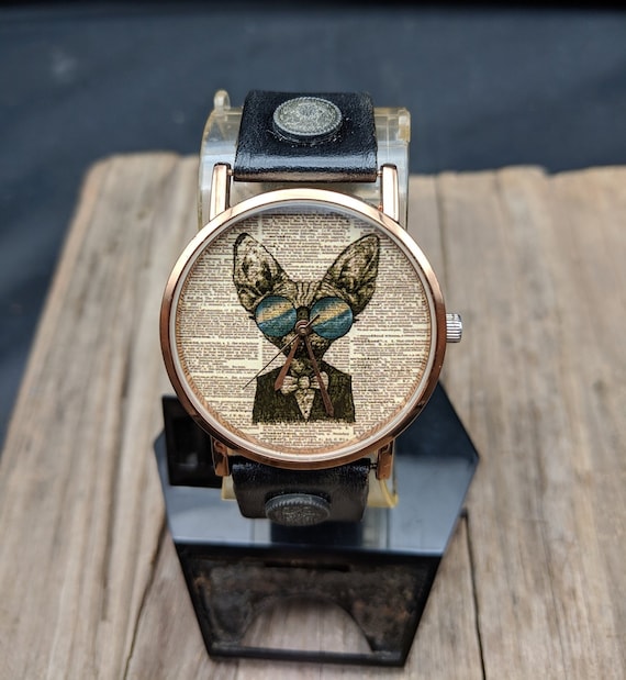 Cat Dictionary Watch Women Watch Men Watch Funny Watch Wristwatch Vintage Watches Travel Gift Birthday Gift Jewelry Watch Leather Watch Etsy Canada