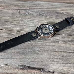 Telephone Retro Art Vintage Leather Watch,Ladies Watch,Men's Watch,Unisex Watch,Gift Idea,Wristwatch,Women Watches,Vintage,Genuine Leather image 2