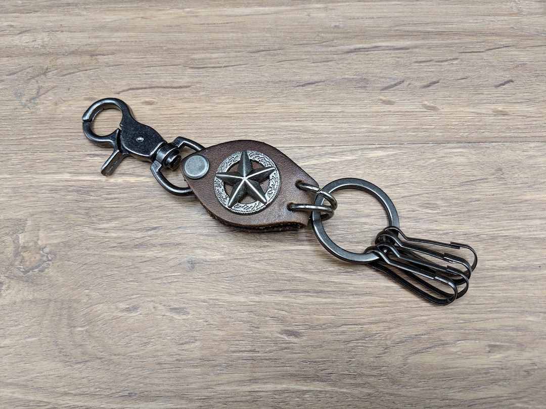 Leather Keychain Key Fob Key Ring Leather Key Chain Mens Key Chains Dad