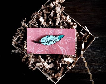 Enamel Pin, Feather You will find refuge, Psalm 91:4