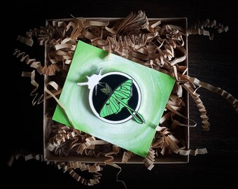 Enamel Pin, Luna Moth Solar Eclipse