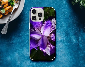 iPhone Flexi Handyhülle - Lila Iris Blume