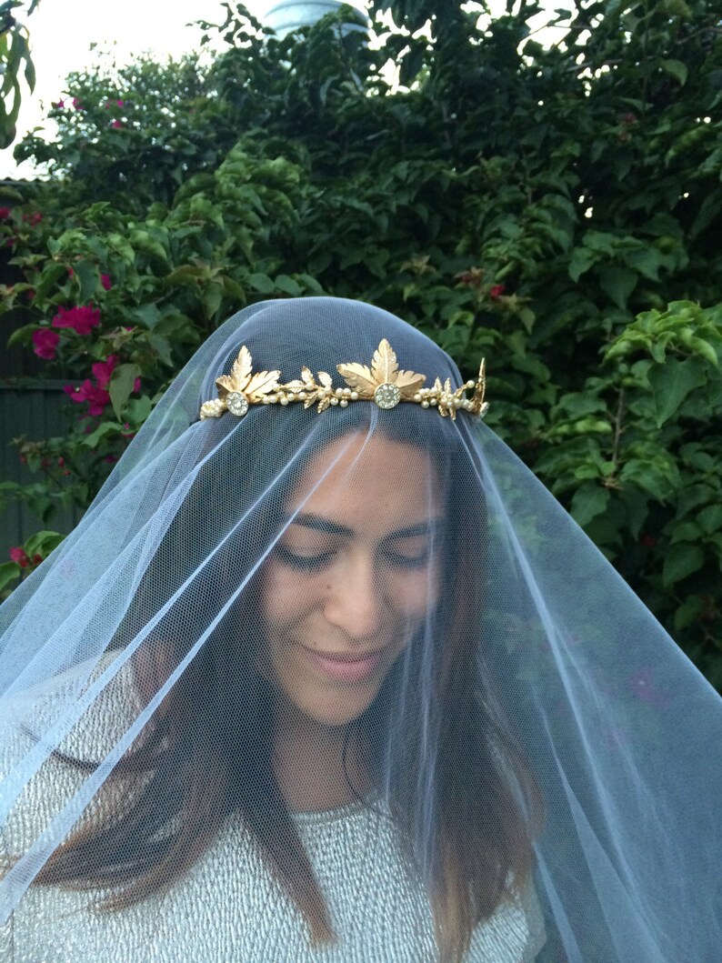 Tiara LADY of THE LAKE Gold Crown Woodland