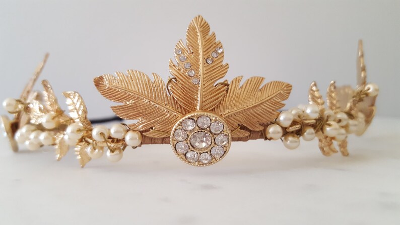Tiara LADY of THE LAKE Gold Crown Woodland