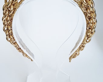 L A D Y • H E L E N A • Gold Crown,Fascinator,Tiara, Headpiece