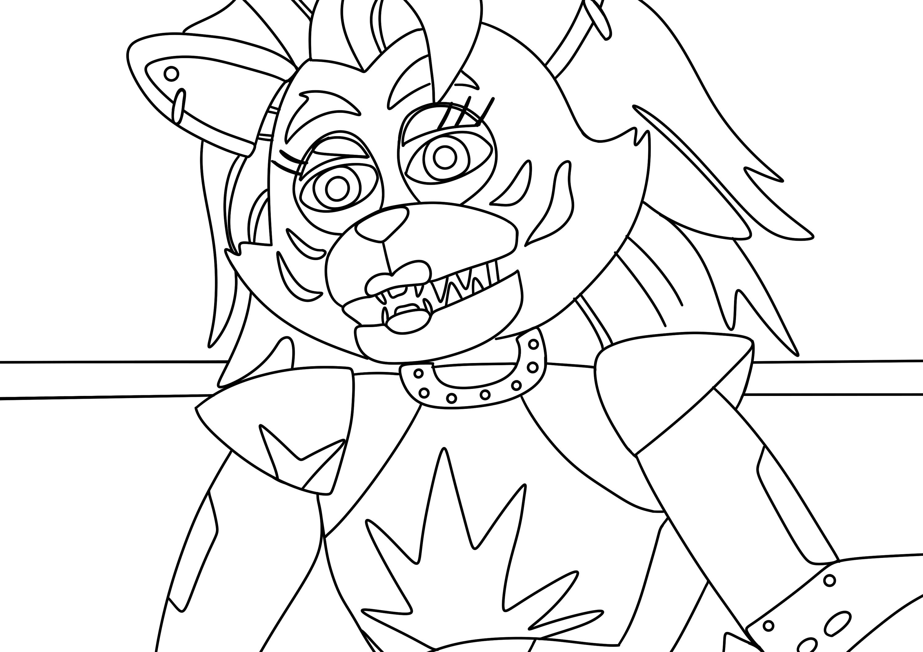 FNaF Withered Chica coloring page