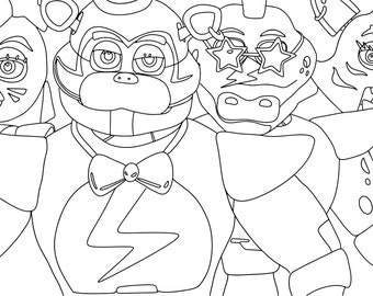 A4 Digital Downloadable Adult Colouring Page Fnaf Security -  in 2023